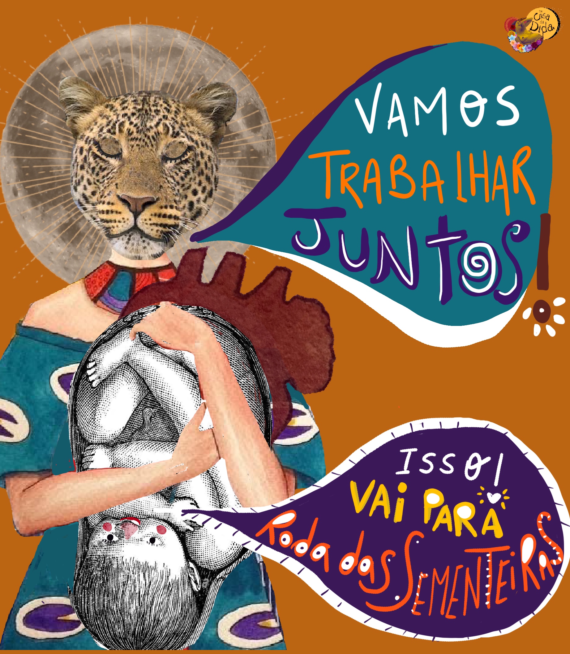 Arte ilustrativa - Vamos trabalhar juntos! Vai para Roda das Sementeiras - Dida Schneider